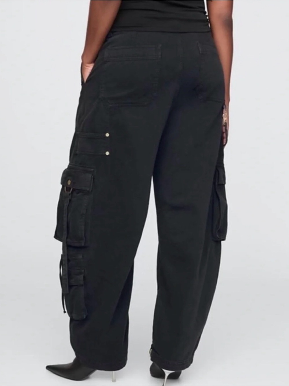 GAP x cult gaia Black Wide Barrel Leg Cargo Jeans - Picture 3 of 7